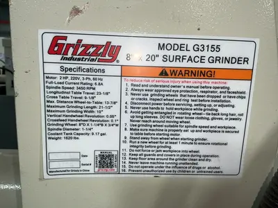Used 2019 GRIZZLY G3155 Reciprocating Surface Grinders Ohio US | HGR 24 #1446226