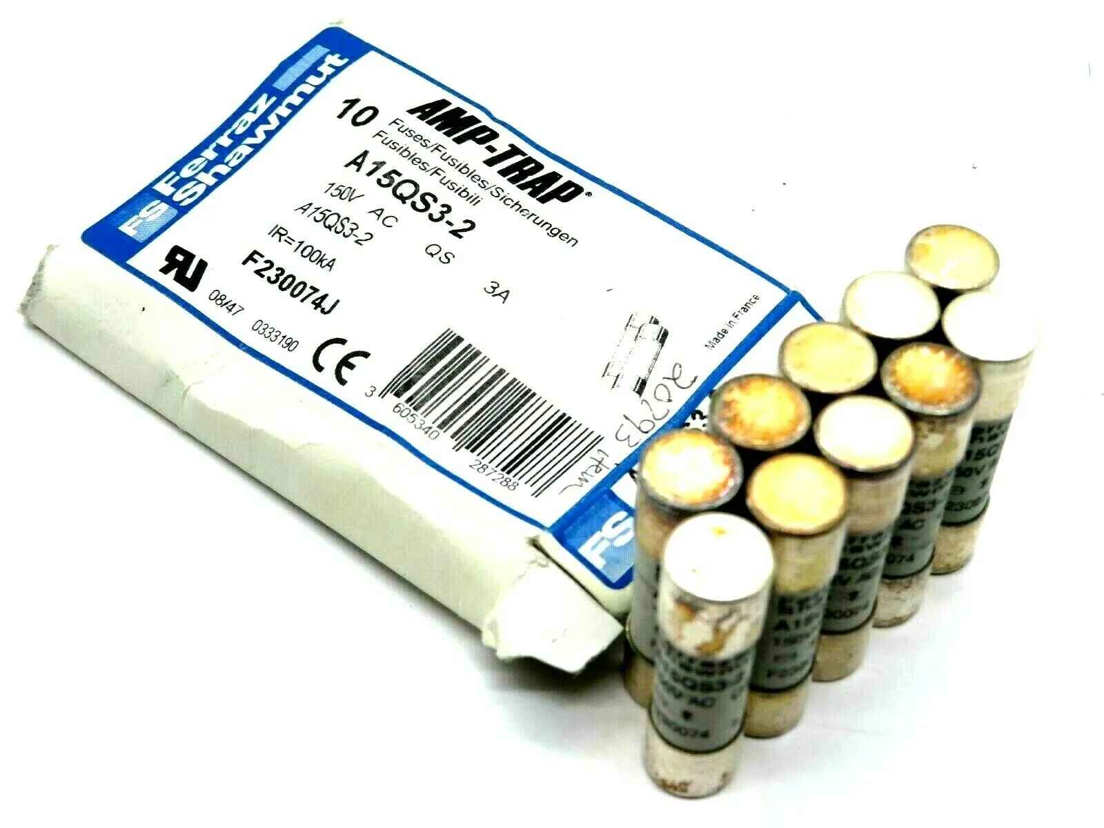 10 NEW FERRAZ SHAWMUT A15QS3-2 SEMICOND FUSE 150V 3A A15QS32