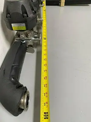 USED 2 ITT 1" & 2 ITT 1/2" 60 PSI VALVES ON MANIFOLD W/ 1/2" & 1" SANITARY FITTINGS