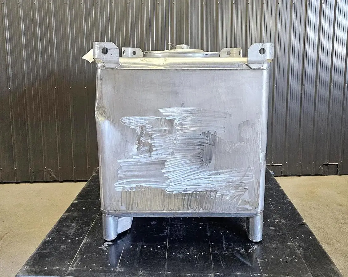 Used 350 Gallon IBC Tank (Tote), 304 Stainless Steel