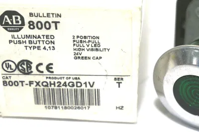 NEW ALLEN BRADLEY 800T-FXQH24GD1V PUSHBUTTON SER. T 800TFXQH24GD1V