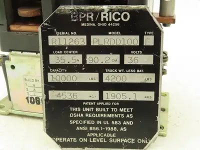 General Electric CTTA304FR136XN Forklift DC Motor Contactor 36V Off PLR-DD-100