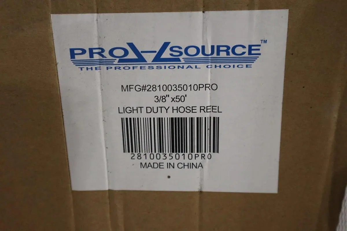 NEW PRO-SOURCE 2810035010PRO HOSE REEL WITH HOSE: 3/8" ID HOSE X 50' STOCK H753