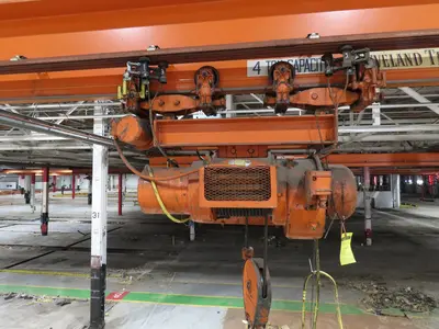 Cleveland Tramrail P&H 4 Ton Single Girder Underhung Bridge Crane 45' 10" Span