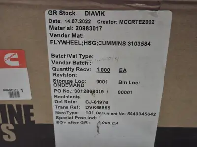 NEW CUMMINS 3103584