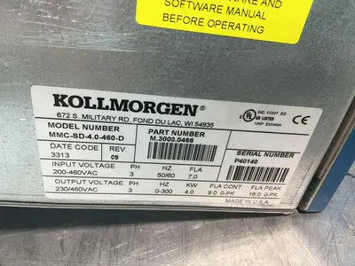 Used KOLLMORGEN MMCSD4.0460D Servo Drives Ohio US | HGR 24 #1330285