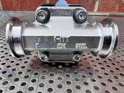 USED ITT PURE FLO 1-F-419-6-4-TM-963S-CWP150 DIAPHRAGM VALVE W/ 1" SANITARY FITTING