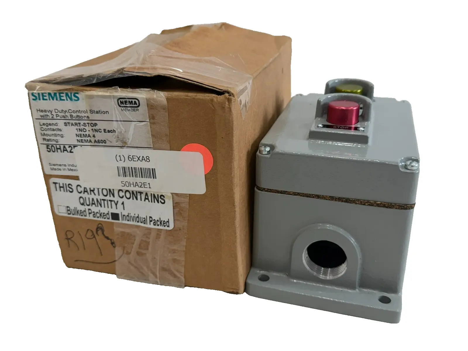 NEW SIEMENS 50HA2E1 CONTROL STATION W/PUSHBUTTON