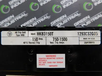 Westinghouse HKB3150T AB Trip Unit Type HKB 150A 750-1500 Inst. Trip Amps New No Box