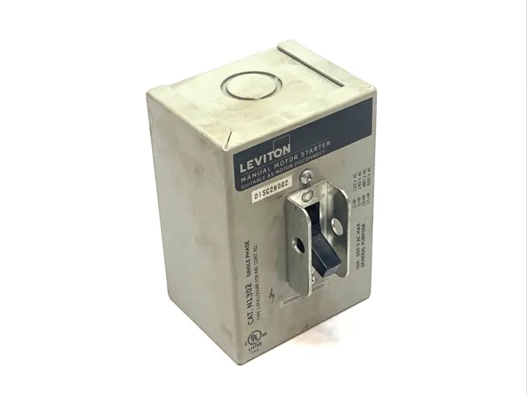 Used Leviton Manual Motor Starter Toggle 30A 600V Single Phase Type1 Enclosure Starters Michigan US | Maverick Industrial Sales #1396520