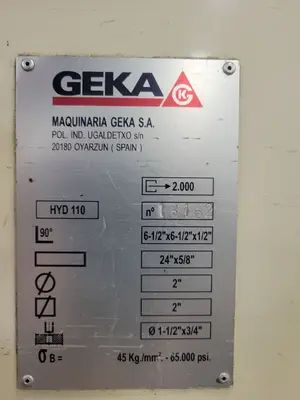 Used 2000 GEKA HYD-110 Ironworkers Illinois US | Aucto #1418294