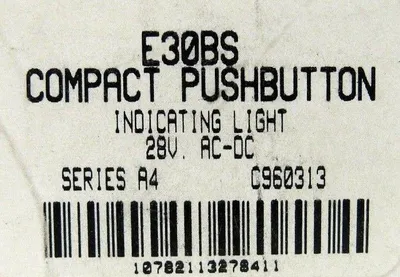 NEW CUTLER HAMMER E30BS COMPACT PUSHBUTTON INDICATING LIGHT