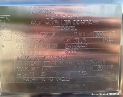 Used MUELLER CORP _UNKNOWN_ Stainless Steel Tanks Illinois US | Aaron Equipment #775853