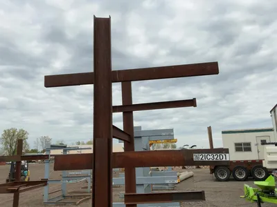 Metal 5-Tier Cantilever Rack, welded together, arms stick out 36”, arms on back side stick out appro...