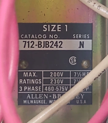 USED Allen Bradley 712-BJB242