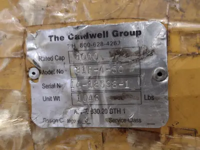USED CALDWELL 81P-4-50 PAPER ROLL LIFTERCAPACITY 8,000 LBS