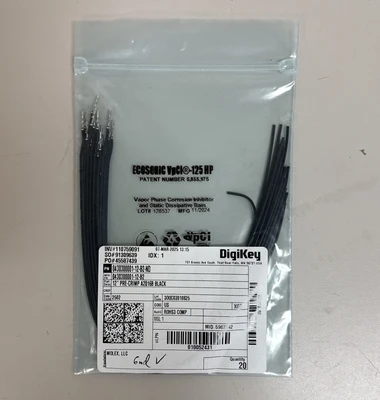 DigiKey 12 inch Pre-Crimp A2016 Lot Of 96 Pre-Crimp Leads Red White Green Black