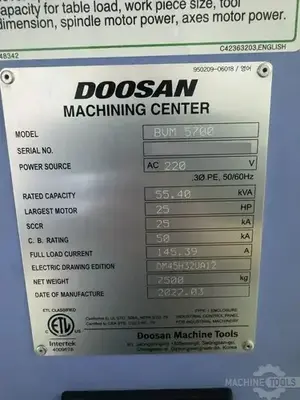Used 2022 DOOSAN BVM 5700 Vertical Machining Centers Arizona US | KD Machinery #1445829