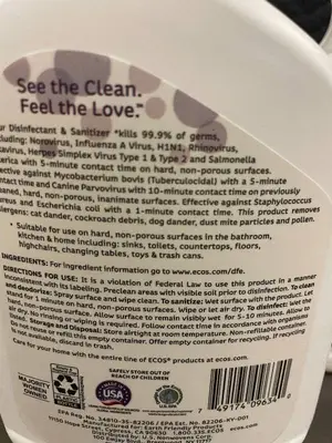 Set of 3 ECOS Multi-Purpose Disinfectant & Sanitizer - Fresh Citrus Scent