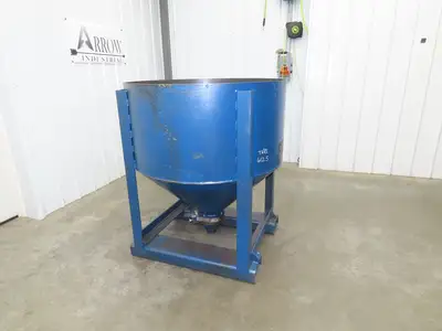 Hutco 43" Portable Steel Bulk Material Bin Gravity Hopper 28 Cu-Ft Fork Pockets