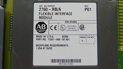 Allen Bradley 2760-RB/A PLC-5 Flexible Interface Module Rev. P01 Used