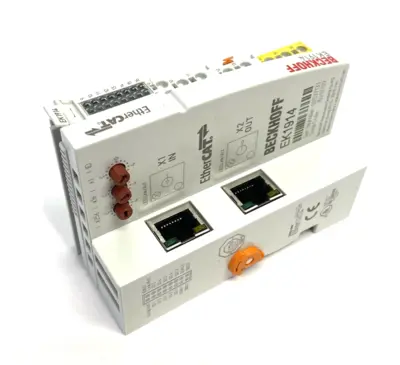 USED BECKHOFF ETHERCAT COUPLER WITH INTEGRATED DIGITAL STANDARD & SAFETY I/OS