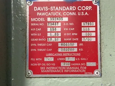Used 2000 DAVISSTANDARD CORP. 35IN35 Misc Plastics Equipment Ohio US | HGR 24 #1566984