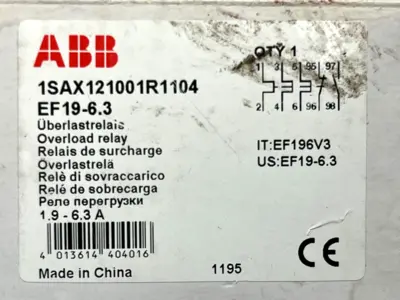 EF19-6.3 | ABB  Electronic Overload Relay 1SAX121001R1104 - New Other