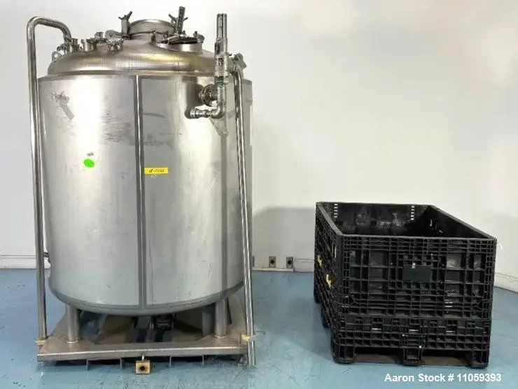Used Precision Stainless 2,000 Liter (528 Gallon) 316L Sanitary Reactor/Fermenter – 51 PSI / FV, 5 HP Mixer