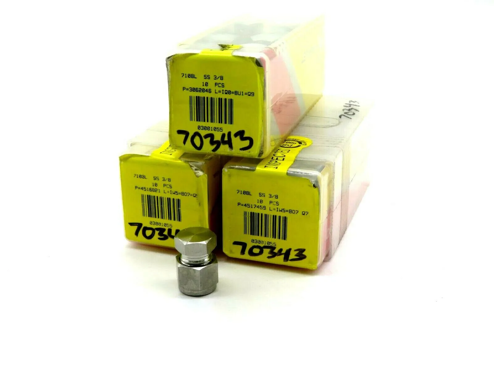 NEW LOT OF 29 HAM-LET 7108L SS 3/8 STAINLESS STEEL FITTINGS