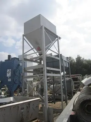 Hopper, 75 CF, C/st, 5' x 4' x 30", 45 Deg Cone, On Stand #S738432