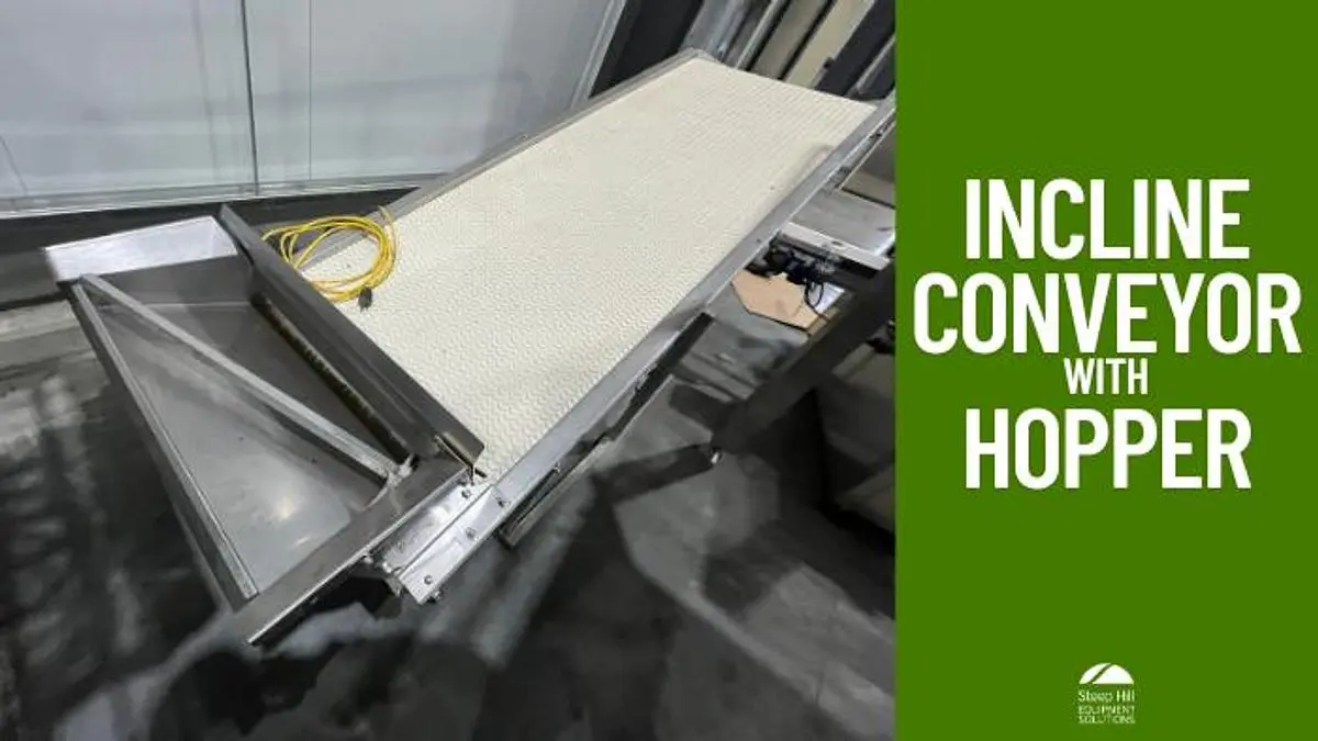 Scalloped Belt Incline Conveyor with Hopper