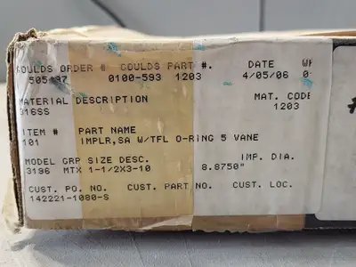 New | in-Stock GOULDS 0100-593 1203 Parts (Hydraulics and Pneumatics) British Columbia CA | Lenmark #258095