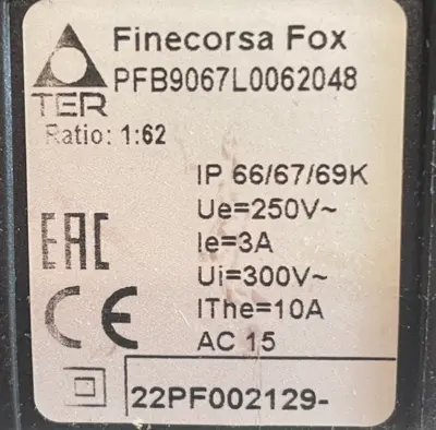 NEW TER PFB9067L0062048 ROTARY LIMIT SWITCH PFB9067L0062048/22PF-002129