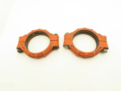 Victaulic 77 QuickVic 6" Rigid Coupling Grooved Pipe Fitting w/Gasket Lot of 2