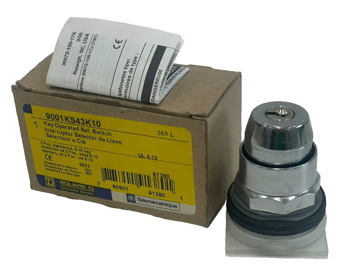 NEW SQUARE D 9001KS43K10 SELECTOR SWITCH SER. L (NO KEY)