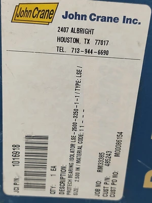NEW John Crane LSE-2500-3250-1-1