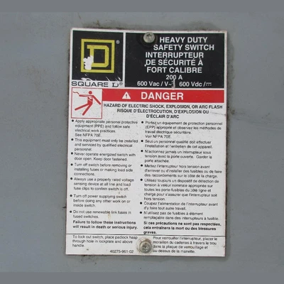 Square D 200 Amp Fusible Disconnect