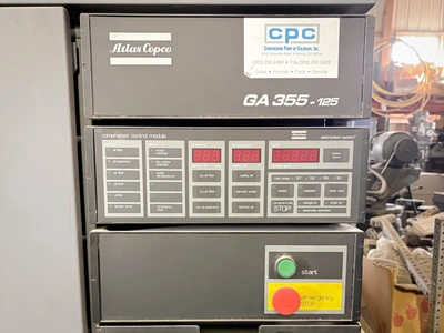 ATLAS COPCO GA 355 Rotary Screw & Sliding Vane Air Compressors | Elevation Machine (2)