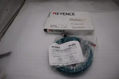New Keyence OP-87231 ETHERNET CABLE NFPA79 COMPATIBLE M12 MALE 4 PIN STK H649A