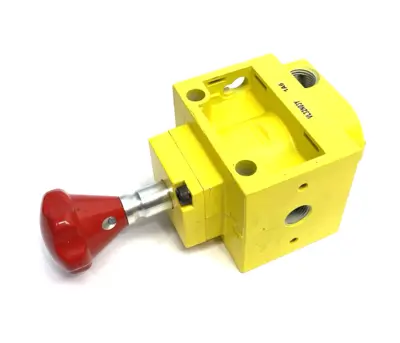 USED EMERSON NUMATICS LOCKOUT/SHUTOFF VALVE 3/8" IN/OUT 1/2" EXHAUST