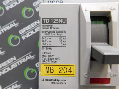 LS Industrial TD 125NU Circuit Breaker 600VAC 50/60Hz 15A TD125FTU Trip Used