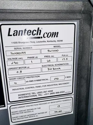 USED LANTECH SW-1000 INTERMITTENT MOTION  BELT FEED SIDE SEAL WRAPPER