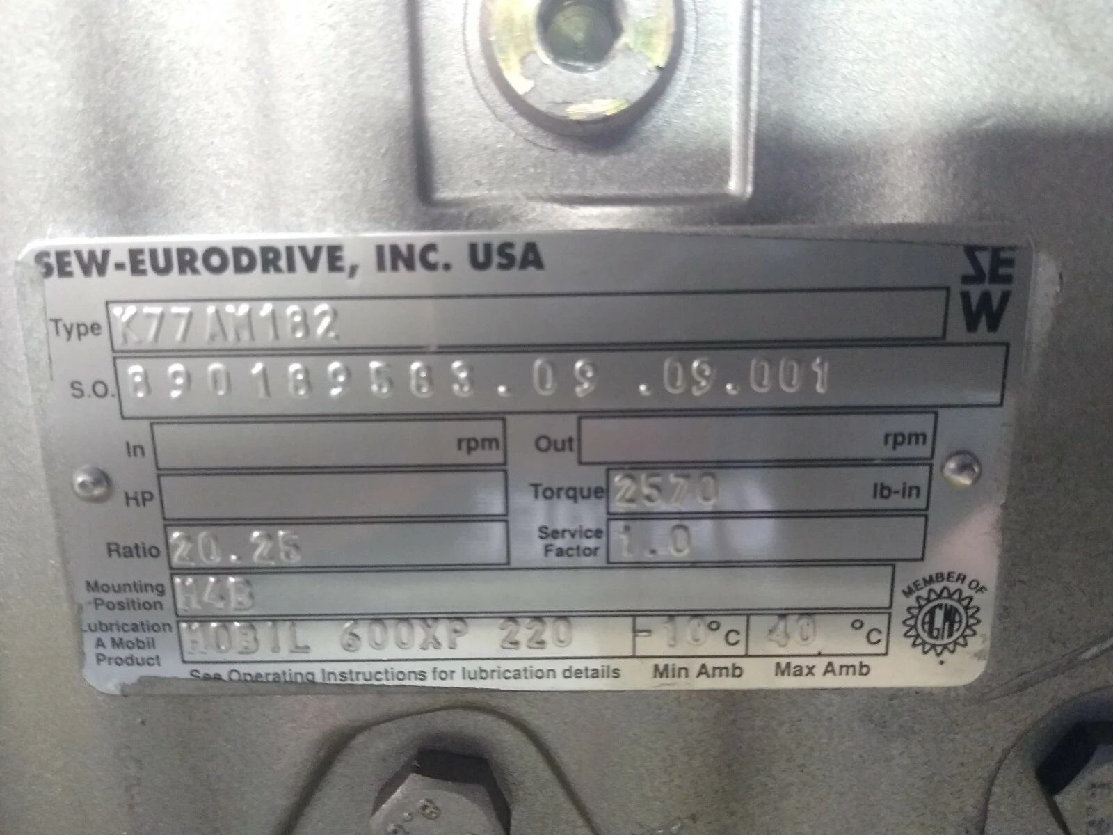 NEW SEW EURODRIVE K77AM182