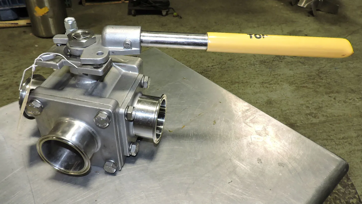 USED TOP LINE 3 WAY SANITARY VALVE 3" THREE WAY