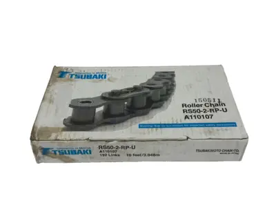 NEW TSUBAKI RS50-2-RP-U ROLLER CHAIN 10FT. 192-LINKS