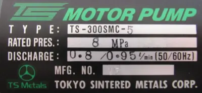 NEW TOKYO SINTERED TS-300SMC-5 MOTOR PUMP 100V SKD-DEKK8 TS300SMC5