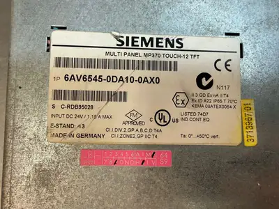 Siemens 6AV6545-0DA10-0AX0 Simatic MP 370 Touch 12-TFT (8.6.6)