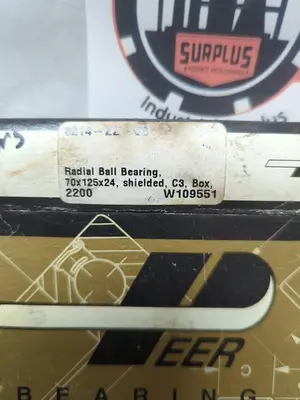 New | in-Stock PEER 6214-ZZ-C3 Bearings | Surplus Asset Holdings #1202989