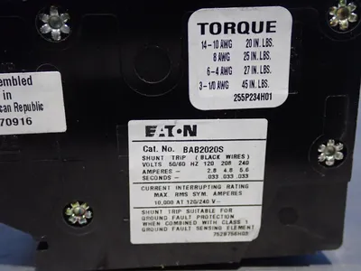 New | in-Stock EATON BAB2020S Circuit Breakers | HGR 24 #731958